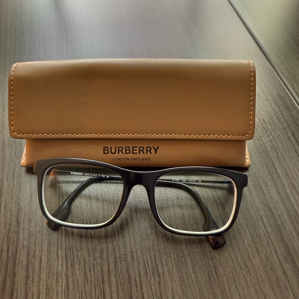 Burberry Black Glasses with Tan Case